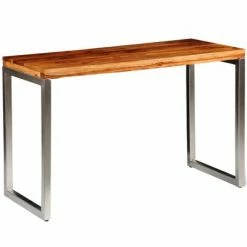 VidaXL Table de salle à manger et pieds en acier Bois