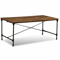 VidaXL Table de salle à manger Bois de récupération massif 180 cm