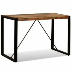 VidaXL Table de salle à manger Bois de récupération massif 120 cm