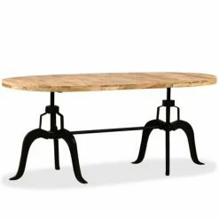 VidaXL Table de salle à manger Bois de manguier massif et acier 180 cm