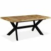 VidaXL Table de salle à manger Bois de manguier solide et Acier 180 cm 2 VidaXL Table de salle à manger Bois de manguier solide et Acier 180 cm -Promos Tables à manger Boutique image 1 244805