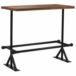 VidaXL Table de bar Bois de récupération massif Marron 120x60x107 cm