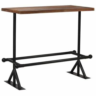 VidaXL Table de bar Bois de récupération massif Marron 120x60x107 cm 3 VidaXL Table de bar Bois de récupération massif Marron 120x60x107 cm