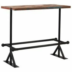 VidaXL Table de bar Bois massif recyclé Multicolore 120 x 60 x 107 cm