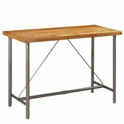 VidaXL Table de bar Teck recyclé massif 150 x 70 x 106 cm