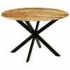 VidaXL Table de salle à manger Bois de manguier brut et Acier 120x77cm 2 VidaXL Table de salle à manger Bois de manguier brut et Acier 120x77cm -Promos Tables à manger Boutique image 1 246013