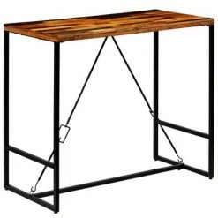 VidaXL Table de bar Bois recyclé solide 120 x 60 x 106 cm