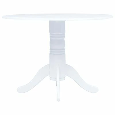 VidaXL Table de salle à manger Blanc 106 cm Bois d'hévéa massif 2 VidaXL Table de salle à manger Blanc 106 cm Bois d'hévéa massif
