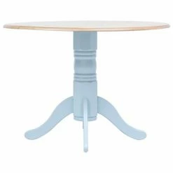 VidaXL Table à dîner Gris et marron 106 cm Bois d'hévéa massif