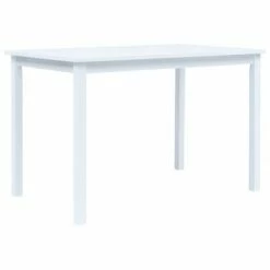 VidaXL Table de salle à manger Blanc 114x71x75 cm Bois d'hévéa massif