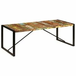 VidaXL Table à dîner 220x100x75 cm Bois de récupération solide
