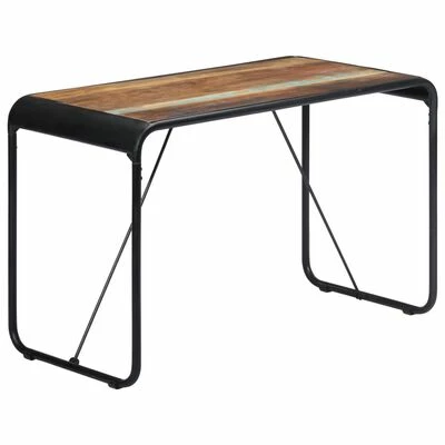 VidaXL Table de salle à manger 118x60x76cm Bois de récupération massif 3 VidaXL Table de salle à manger 118x60x76cm Bois de récupération massif