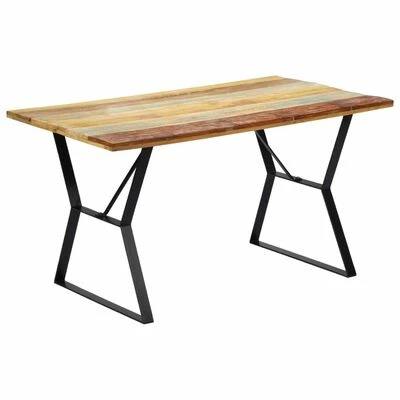 VidaXL Table de salle à manger 140x80x76cm Bois de récupération massif 3 VidaXL Table de salle à manger 140x80x76cm Bois de récupération massif
