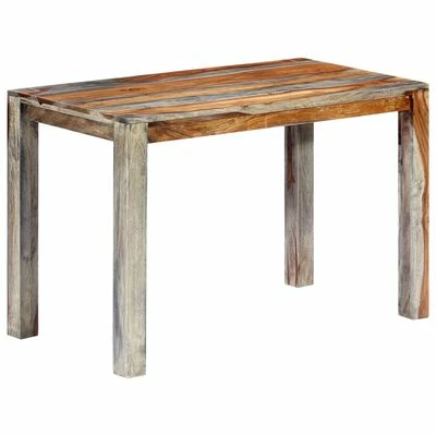 VidaXL Table de salle à manger Gris 118x60x76 cm Bois de Sesham solide 3 VidaXL Table de salle à manger Gris 118x60x76 cm Bois de Sesham solide