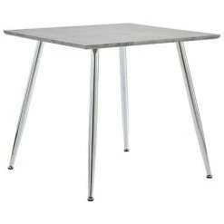 VidaXL Table de salle à manger Béton et argenté 80,5x80,5x73 cm MDF