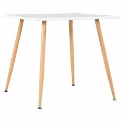 VidaXL Table de salle à manger Blanc et chêne 80,5x80,5x73 cm MDF