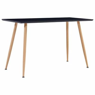 VidaXL Table de salle à manger Noir et chêne 120x60x74 cm MDF 3 VidaXL Table de salle à manger Noir et chêne 120x60x74 cm MDF
