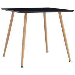 VidaXL Table de salle à manger Noir et chêne 80,5x80,5x73 cm MDF