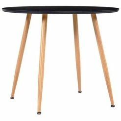 VidaXL Table de salle à manger Noir et chêne 90x73,5 cm MDF