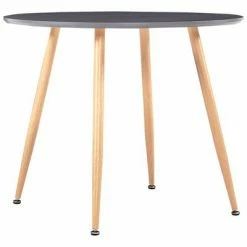 VidaXL Table de salle à manger Gris et chêne 90x73,5 cm MDF