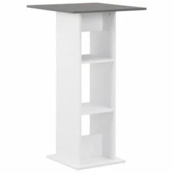 VidaXL Table de bar Blanc et gris anthracite 60x60x110 cm