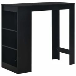 VidaXL Table de bar avec étagère Noir 110x50x103 cm