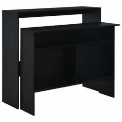 VidaXL Table de bar avec 2 dessus de table Noir 130 x 40 x 120 cm