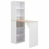 VidaXL Table de bar avec armoire Blanc 115 x 59 x 200 cm 2 VidaXL Table de bar avec armoire Blanc 115 x 59 x 200 cm -Promos Tables à manger Boutique image 1 280230