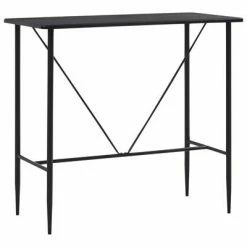 VidaXL Table de bar Noir 120x60x110 cm MDF