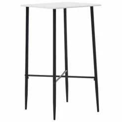 VidaXL Table de bar Blanc 60 x 60 x 111 cm MDF