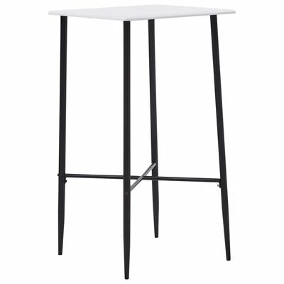 VidaXL Table de bar Blanc 60 x 60 x 111 cm MDF 3 VidaXL Table de bar Blanc 60 x 60 x 111 cm MDF