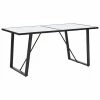 VidaXL Table de salle à manger Blanc 160x80x75 cm Verre trempé 2 VidaXL Table de salle à manger Blanc 160x80x75 cm Verre trempé -Promos Tables à manger Boutique image 1 281553