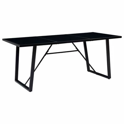 VidaXL Table de salle à manger Noir 180x90x75 cm Verre trempé 3 VidaXL Table de salle à manger Noir 180x90x75 cm Verre trempé