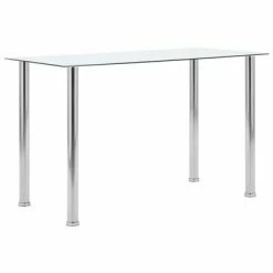 VidaXL Table à dîner Transparent 120x60x75 cm Verre trempé