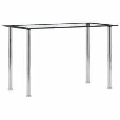 VidaXL Table à dîner Noir et transparent 120x60x75 cm Verre trempé
