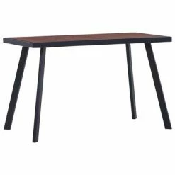 VidaXL Table de salle à manger Bois foncé et noir 120x60x75 cm MDF