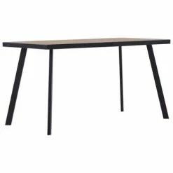 VidaXL Table de salle à manger Bois clair et noir 140x70x75 cm MDF