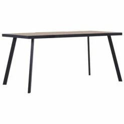 VidaXL Table de salle à manger Bois clair et noir 160x80x75 cm MDF