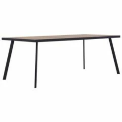 VidaXL Table de salle à manger Bois clair et noir 180x90x75 cm MDF
