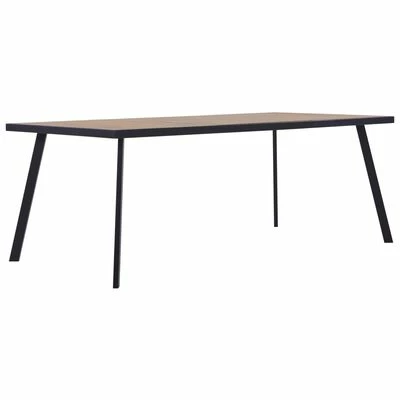 VidaXL Table de salle à manger Bois clair et noir 180x90x75 cm MDF 3 VidaXL Table de salle à manger Bois clair et noir 180x90x75 cm MDF
