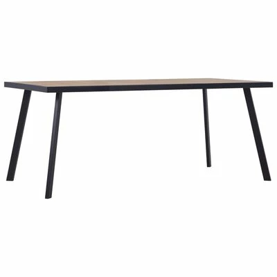 VidaXL Table de salle à manger Bois clair et noir 200x100x75 cm MDF 3 VidaXL Table de salle à manger Bois clair et noir 200x100x75 cm MDF