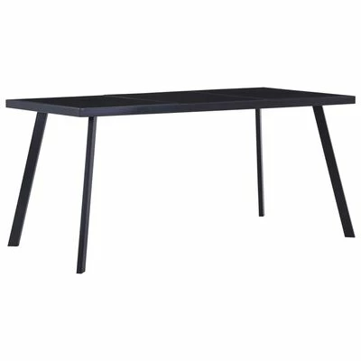 VidaXL Table de salle à manger Noir 180x90x75 cm Verre trempé 3 VidaXL Table de salle à manger Noir 180x90x75 cm Verre trempé
