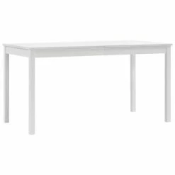 Promos Tables à manger Boutique 11 VidaXL Table de salle à manger Blanc 140 x 70 x 73 cm Pin