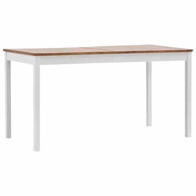 VidaXL Table de salle à manger Blanc et marron 140 x 70 x 73 cm Pin 3 VidaXL Table de salle à manger Blanc et marron 140 x 70 x 73 cm Pin