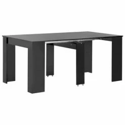 VidaXL Table à dîner extensible Noir brillant 175x90x75 cm