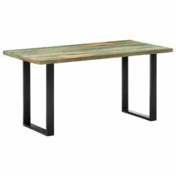 VidaXL Table de salle à manger 160x80x75cm Bois de récupération massif