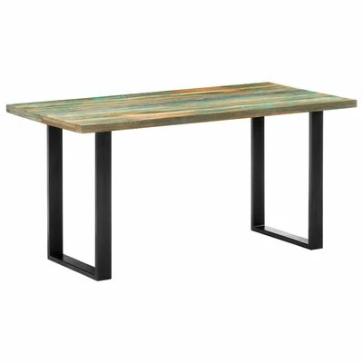 VidaXL Table de salle à manger 160x80x75cm Bois de récupération massif 3 VidaXL Table de salle à manger 160x80x75cm Bois de récupération massif