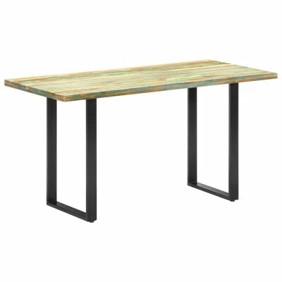 VidaXL Table de salle à manger 140x70x76cm Bois de récupération massif 3 VidaXL Table de salle à manger 140x70x76cm Bois de récupération massif