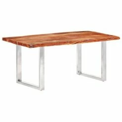 VidaXL Table à dîner à live edge Bois d'acacia massif 200 cm 6 cm