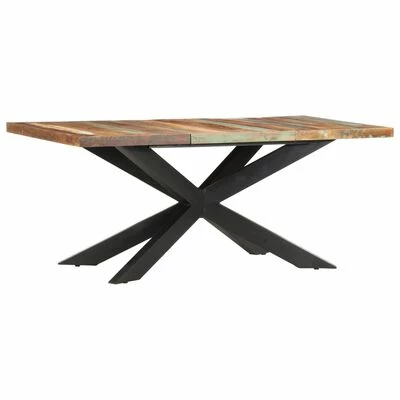 VidaXL Table de salle à manger 180x90x76cm Bois de récupération solide 3 VidaXL Table de salle à manger 180x90x76cm Bois de récupération solide